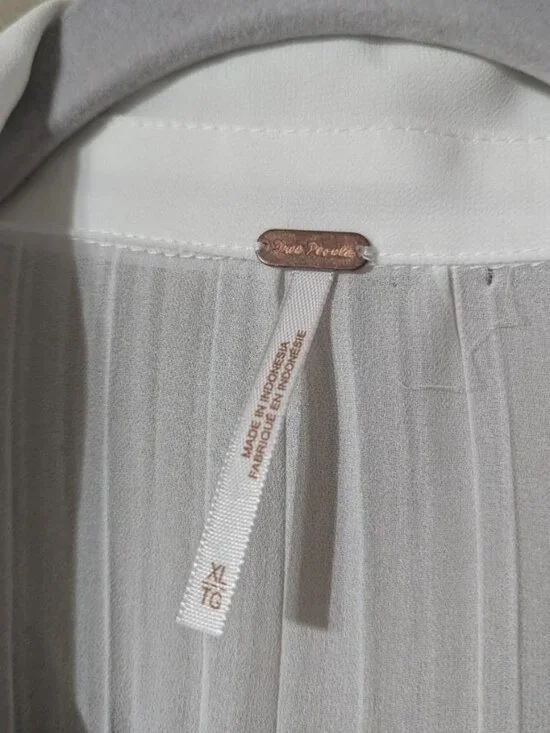 Free  People sheer white long sleeve blouse XL - Picture 9 of 12